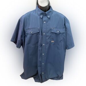 Ariat Rebar Work Wear Short Sleeves Men’s Navy Button Up Built To Last. XL